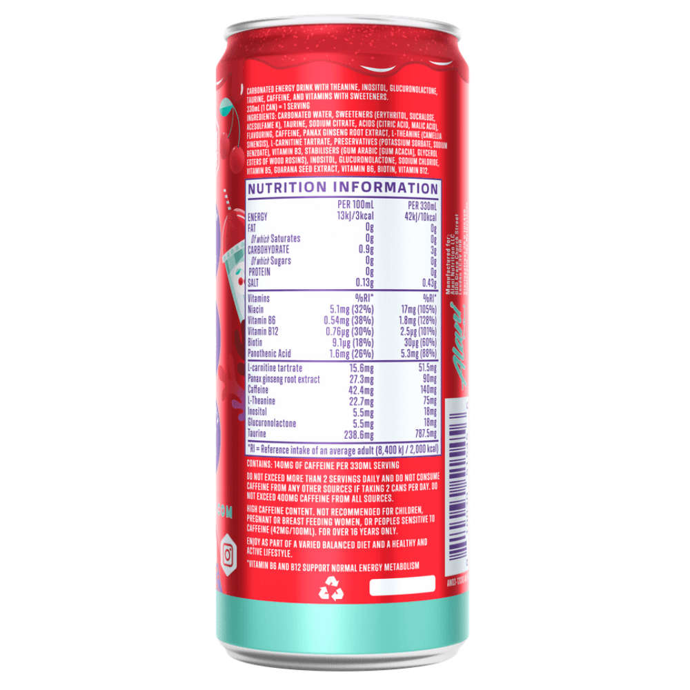 Alani Nu Cherry Slush Energy Drink 330ml - 24 x 330ml Cans