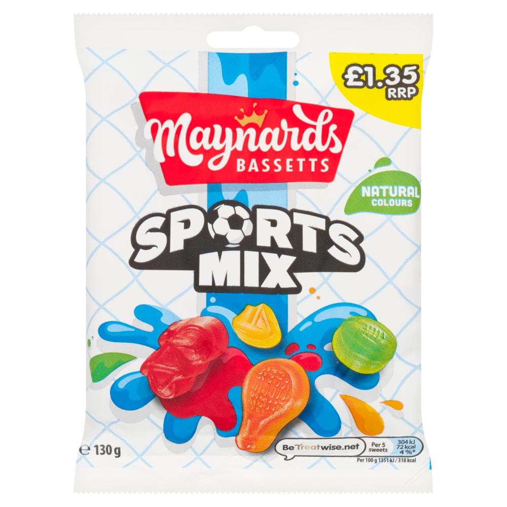 Maynards Bassetts Sports Mix Bag 130g £1.35 PMP - 10 x 130g Bags
