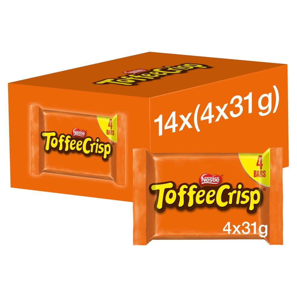Toffee Crisp Milk Chocolate Bar 4 Pack Multipack 124g - 14 x (4 x 31g)