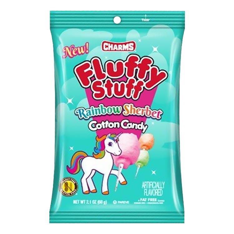 Charms Fluffy Stuff Rainbow Sherbet Cotton Candy 60g - 6 x 60g Bags