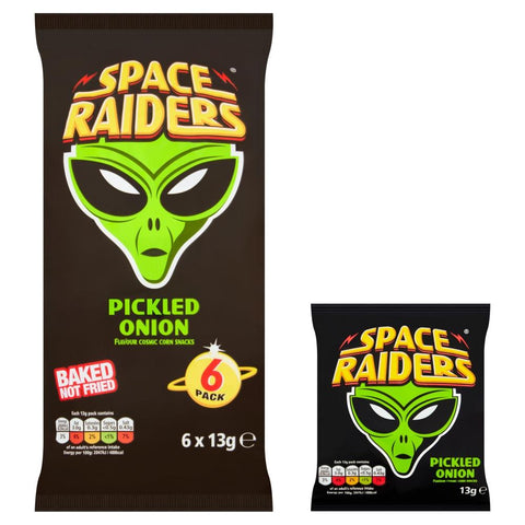 Space Raiders Pickled Onion Crisps - 6 Pack - 18 x (6 x 13g Bags)