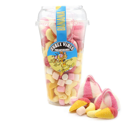 Sweet Vibes Banana Freakshake Candy Cup 235g - 6 x 235g Cups