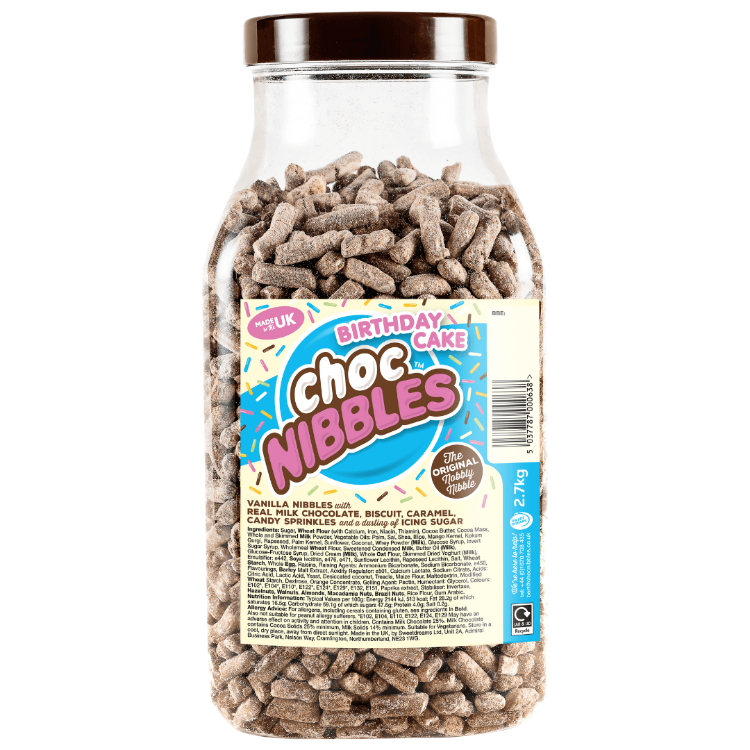 Sweet Dreams Birthday Cake Choc Nibbles Jar 2.7kg