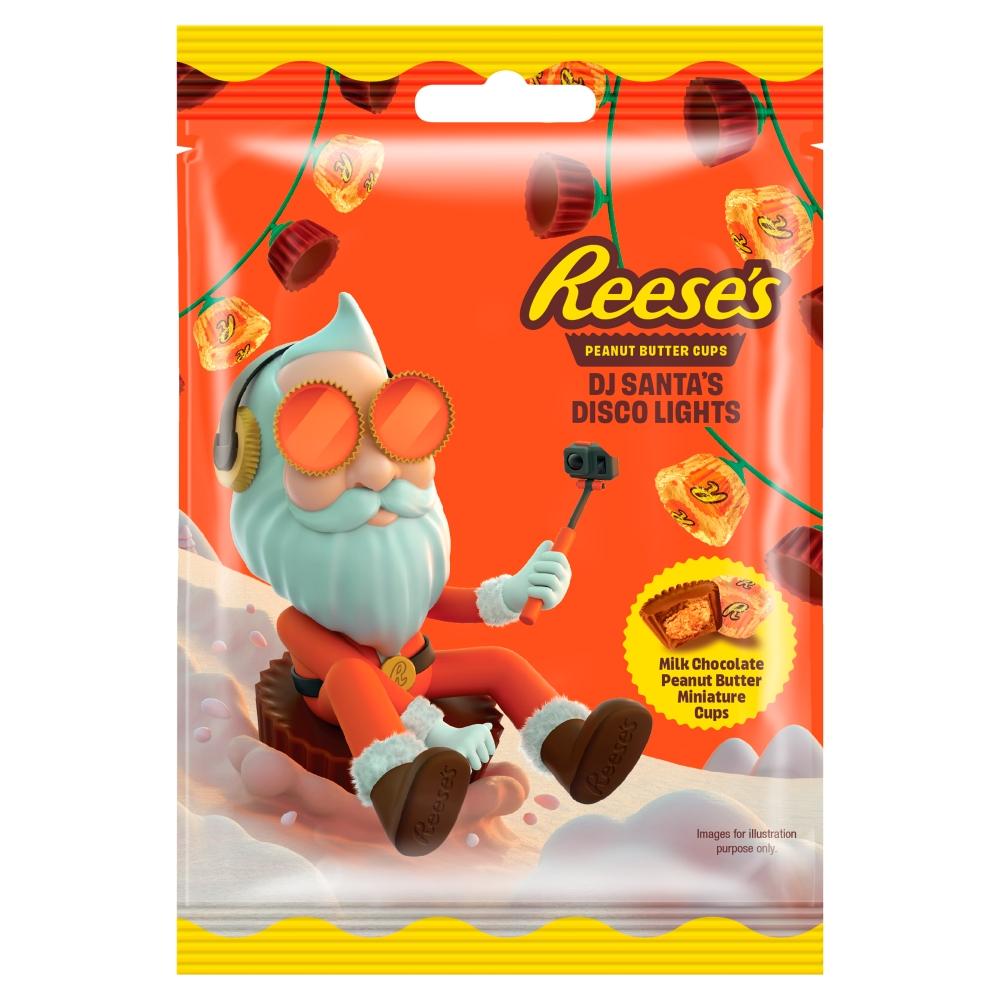 Reese's Peanut Butter Cups DJ Santa's Disco Lights Miniature Cups Bag 62g - 20 x 62g Bags