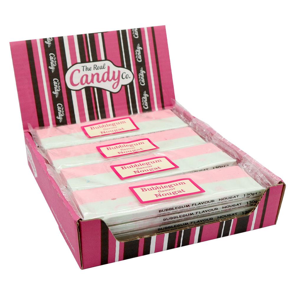 The Real Candy Co. Bubblegum Nougat Bar 130g - 16 x 130g Bars
