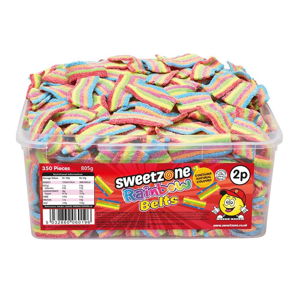 Sweetzone Rainbow Belts 2p Tub 805g