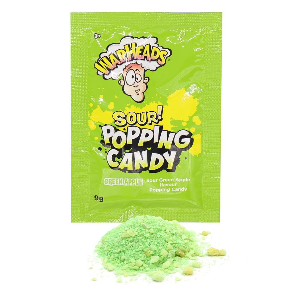 Warheads Sour Popping Candy Green Apple Pouch 9g - 20 x 9g Pouches
