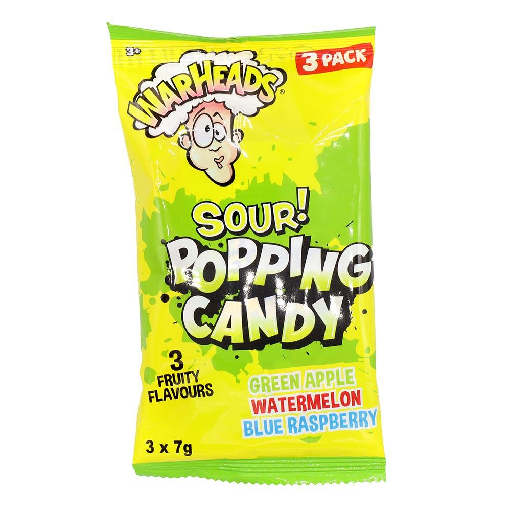 Warheads Sour Popping Candy 3 Pack 21g - 12 x (3 x 7g) Multipacks