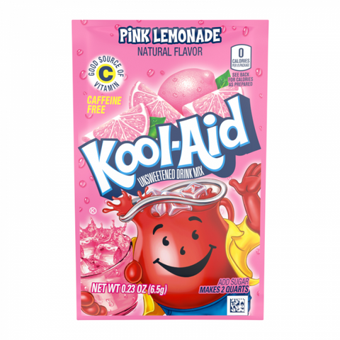 Kool Aid Unsweetened Pink Lemonade 6.5g - Pack of 48