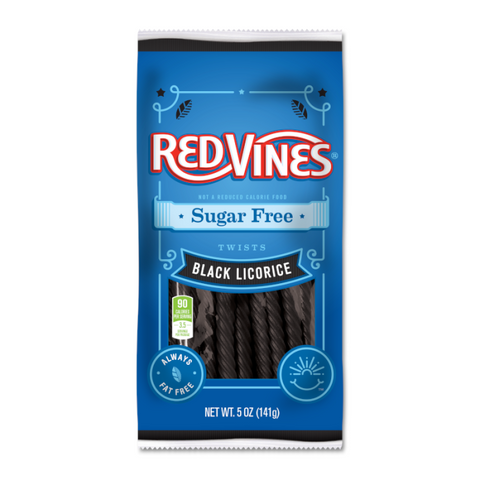 Redvines Sugar Free Black Licorice Twists 141g - Pack of 12