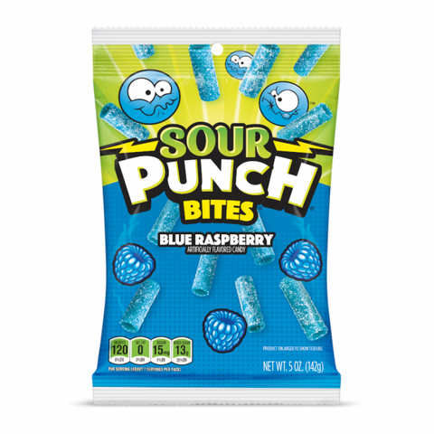 Sour Punch Blue Raspberry Bites 142g - Pack of 12